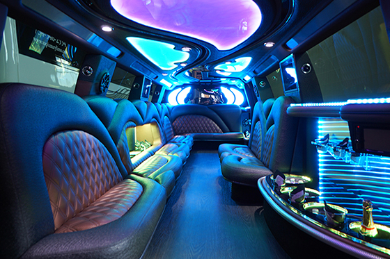 interior of a passenger party bus